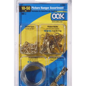 Ook 10lbs Brass Conventional Picture Hanging Kit 50pc - 1