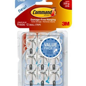 Command 0.5lb Clear Small Wire Hooks   Strips 21ct - 1
