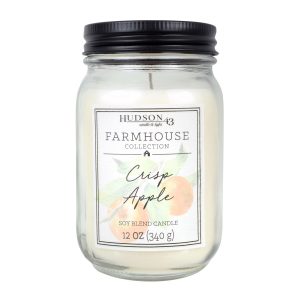 12oz Crisp Apple Scented Mason Jar Candle by Hudson 43 - 1