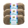 Lion Brand Yarn 24/7 Cotton 186yds Worsted Yarn 3 Bundle