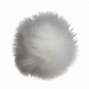 5  White   Black Faux Fur Pom by K+C - 1
