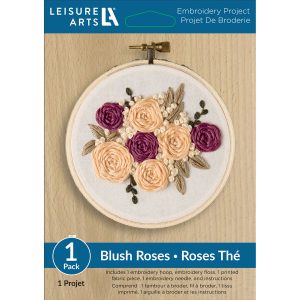 Leisure Arts 4 Spicy Blush Roses Embroidery Kit - 1