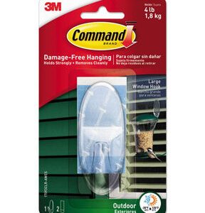 Command 4lbs Clear Large Outdoor Window Hooks 4ct - 1