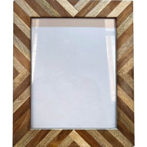 8 x 10 Chevron Wood Tabletop Picture Frame by Place   Time - 1