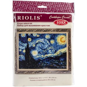 RIOLIS 16 x 12 Starry Night Counted Cross Stitch Kit - 1