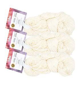 Lion Brand 24/7 Cotton 186yds Worsted Ready To Dye Yarn 3 Bundle - 1