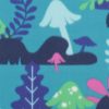 Fungi Forest on Blue Blizzard Fleece Fabric