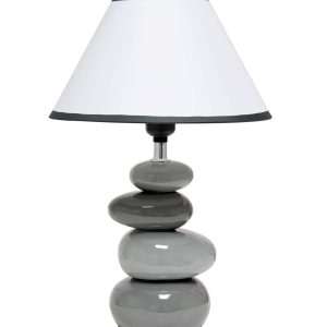 All The Rages 15 Ceramic Stacking Stones Lamp With White Fabric Shade - 1