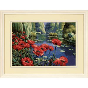 Dimensions 16x 11 Lakeside Poppies Needlepoint Kit - 1