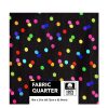18 x 21 Confetti on Black Cotton Fabric Quarter 1pc