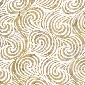 Brown Swirls Batik Cotton Fabric - 1