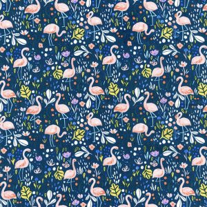 Hi Fashion Summer Lovin Flamingo Fling Premium Cotton Fabric - 1