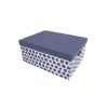 15 Blue Dots Rectangle Box With Cut Out Handles by Place   Time
