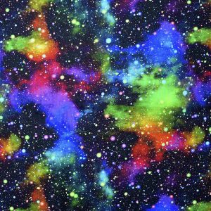 Rainbow Graffiti Novelty Print Cotton Fabric - 1
