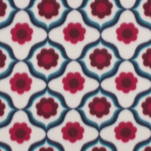 Geometric With Daisies Blizzard Fleece Fabric