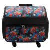 13 x 18 Floral   Butterfly on Black Rolling Sewing Storage Tote by Top Notch