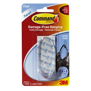 Command 4lbs Clear Large Hook   Strips 3ct - 1