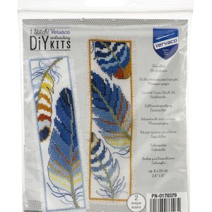 Vervaco 2 x 8 Feathers Bookmark Counted Cross Stitch Kit 2pk - 1