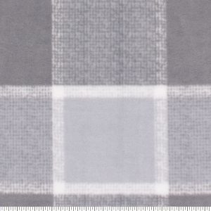 Gray Large Plaid Anti Pill Fleece Fabric - 1