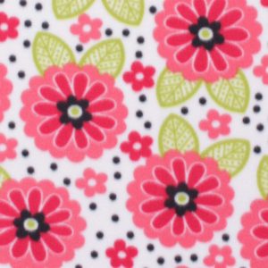 Blizzard Fleece Fabric Floral Dots on White - 1