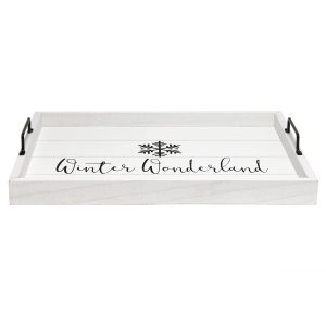 Elegant Designs Wood Serving Tray 15.50 x 12, Winter Wonderland - 1