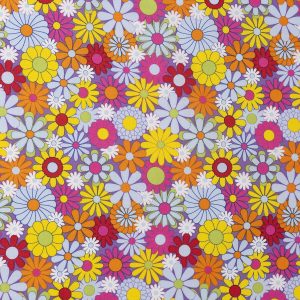 Multicolor Retro Floral Cotton Fabric by Keepsake Calico