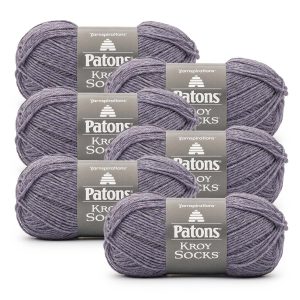 Patons Kroy Socks 166yds Superfine Wool Blend Yarn 6 Bundle - Plum