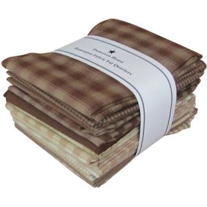 Dunroven Homespun Brown   Natural 18  x 21  12pcs Cotton Fabric Quarter Bundle - 1