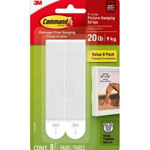 Command 20lb White Picture Hanging Strips 8pk - 1