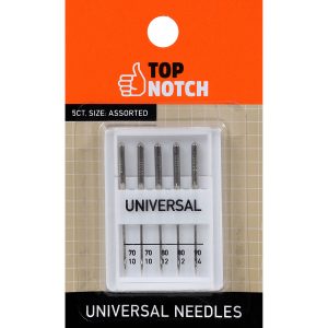 5ct Assorted Sizes Universal Sewing Machine Needles by Top Notch - 1