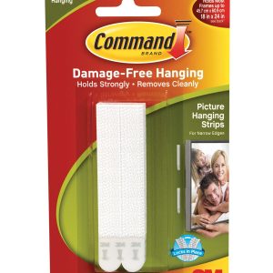Command 4pk White Narrow Picture Hanging Strips - 1