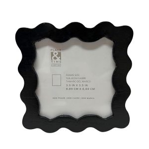 3.5 Black Wood Wavy Edge Tabletop Picture Frame by Place   Time - 1