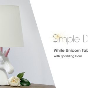 All The Rages Sparkling Unicorn Table Lamp - Pink And White