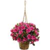 Nearly Natural Azalea Flowering Hanging Basket