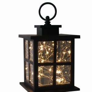 7 Black LED Rustic Lantern by Place   Time - 1