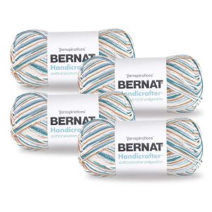 Bernat Handicrafter Cotton Ombre 710yds Worsted Cotton Yarn 4 Bundle - By The Sea