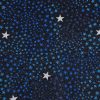 Navy Swirling Stars Quilt Glitter Cotton Fabric by Keepsake Calico