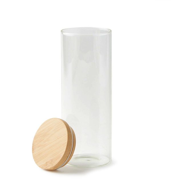4ct Tall Glass Jars   Wood Organization Shelf by Park Lane - Image 4