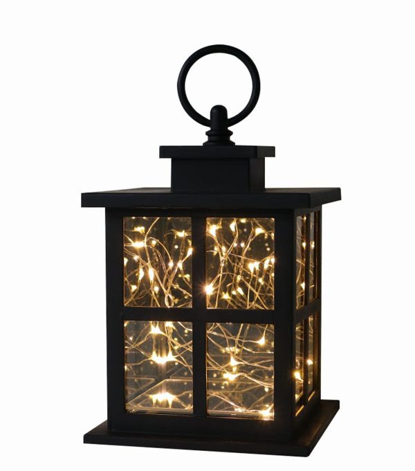 7 Black LED Rustic Lantern by Place   Time - Image 2