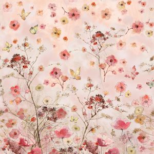 Hi Fashion Pink Spring Floral Premium Cotton Fabric - 1