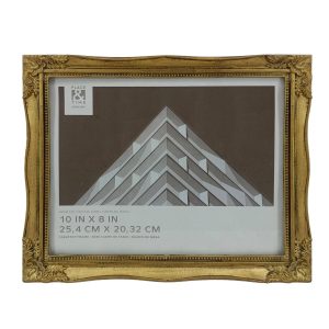 10 x 8 Gold Ornate Corners Tabletop Picture Frame by Place   Time - 1