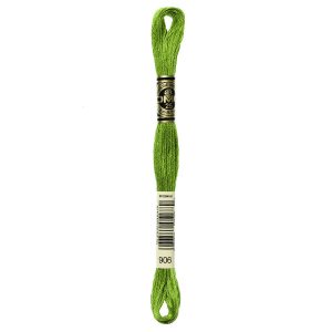 DMC 8.7yd Greens 6 Strand Cotton Embroidery Floss - 906 Medium Parrot Green