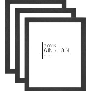 MCS Black 8 10 Woodgrain Value Frames 3pk - 1