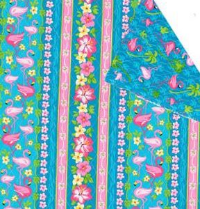 Fabric Traditions Pink Flamingos Double Faced Quilted Cotton Fabric - 1