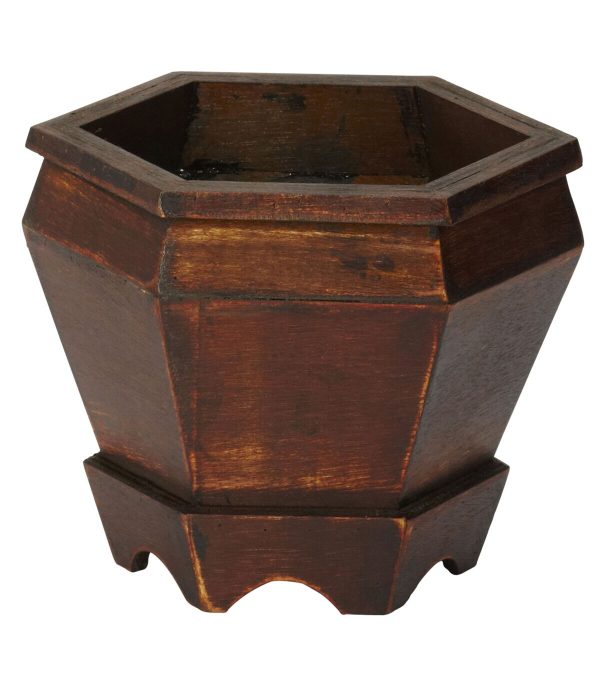 Nearly Natural 3ct Wooden Hexagon Decorative Planter - Image 2