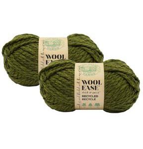 Lion Brand Wool-Ease Thick   Quick Super Bulky Recycled Yarn 2 Bundle - Olive