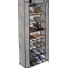 Simplify 55 Gray 8 Tier Shoe Organizer With Cover
