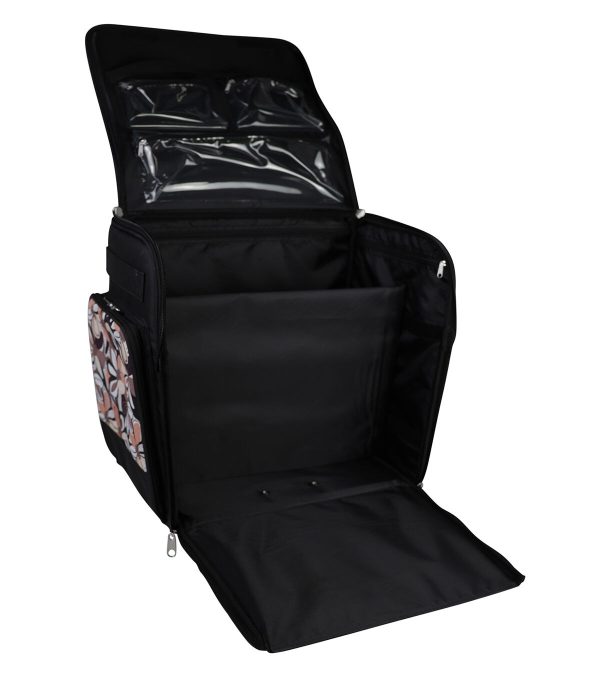 Everything Mary 18 Brown Floral Collapsible Rolling Craft Bag - Image 3