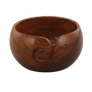 6 Sheesham Wood Yarn Bowl 6 3.50 by K+C - 1