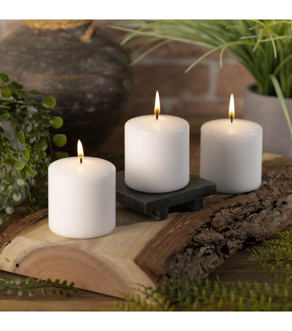 3 x 3 White Pillar Candles 3pk by Hudson 43 - Image 6